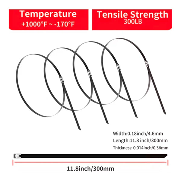 200 Pcs Heavy Duty 304 Stainless Steel Zip