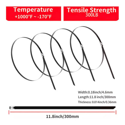 200 Pcs Heavy Duty 304 Stainless Steel Zip