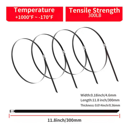 200 Pcs Heavy Duty 304 Stainless Steel Zip